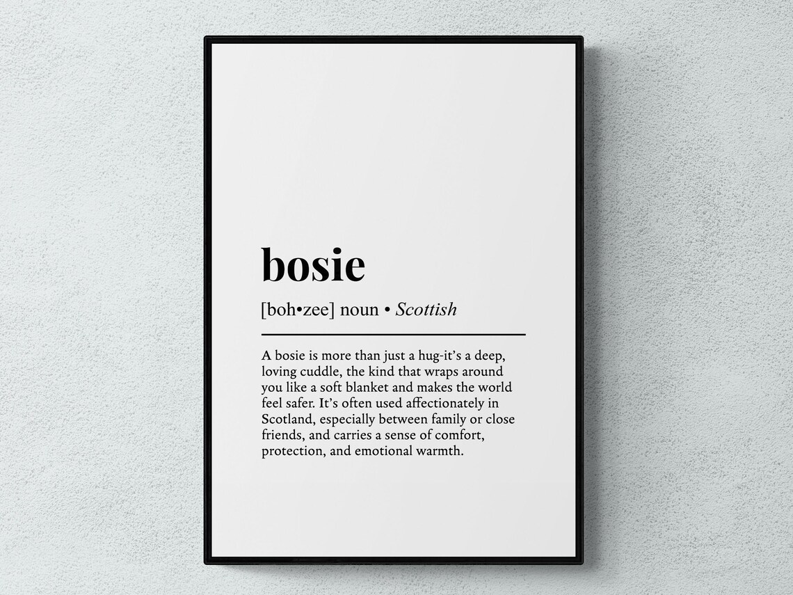 Bosie Scottish Word Definition, Scotland Art Print