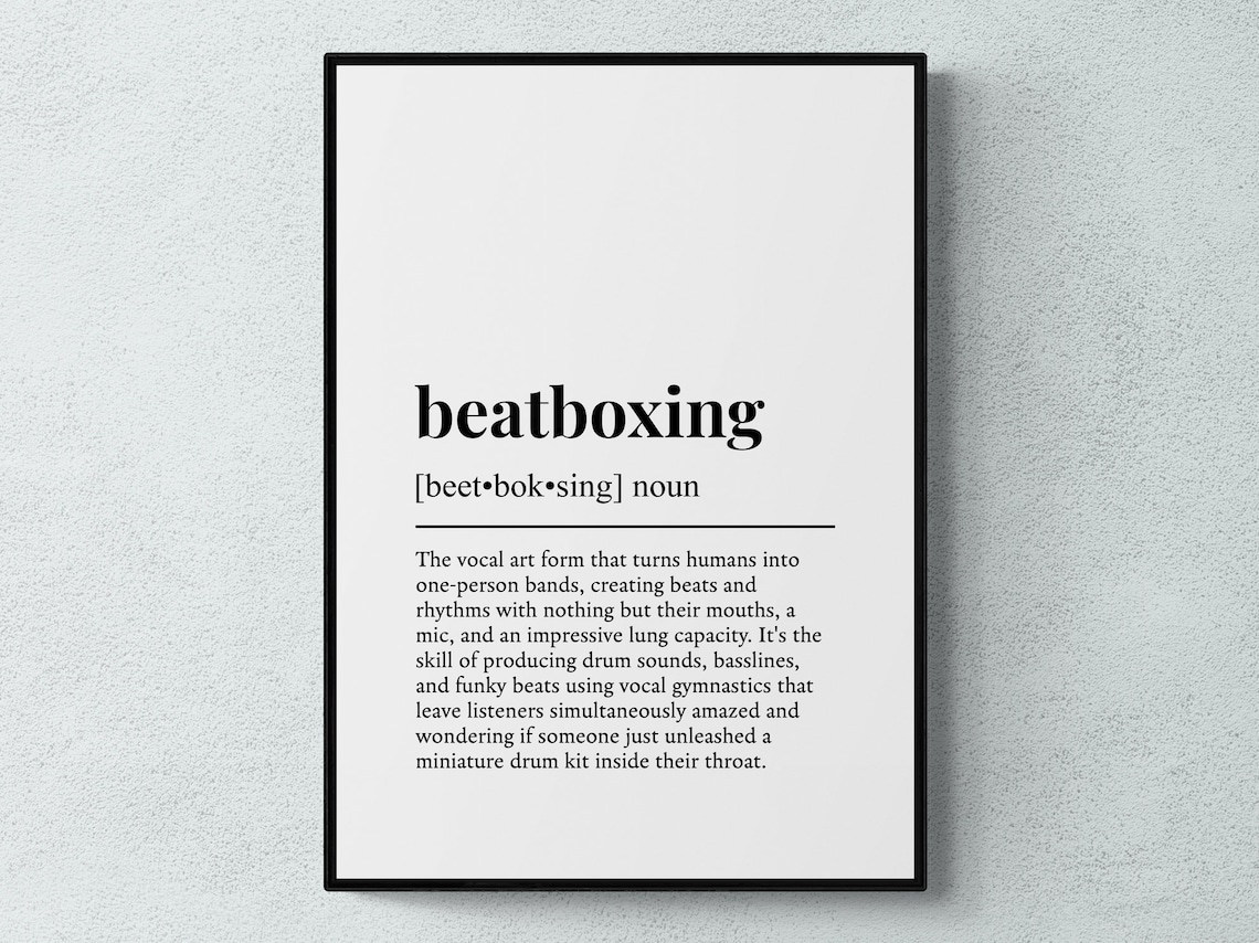 Beatboxing Dictionary Definition Print Funny Gift Music Lover