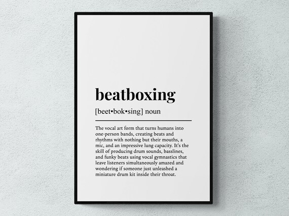 Beatboxing Funny Definition Hobby Gift Wall Art Print