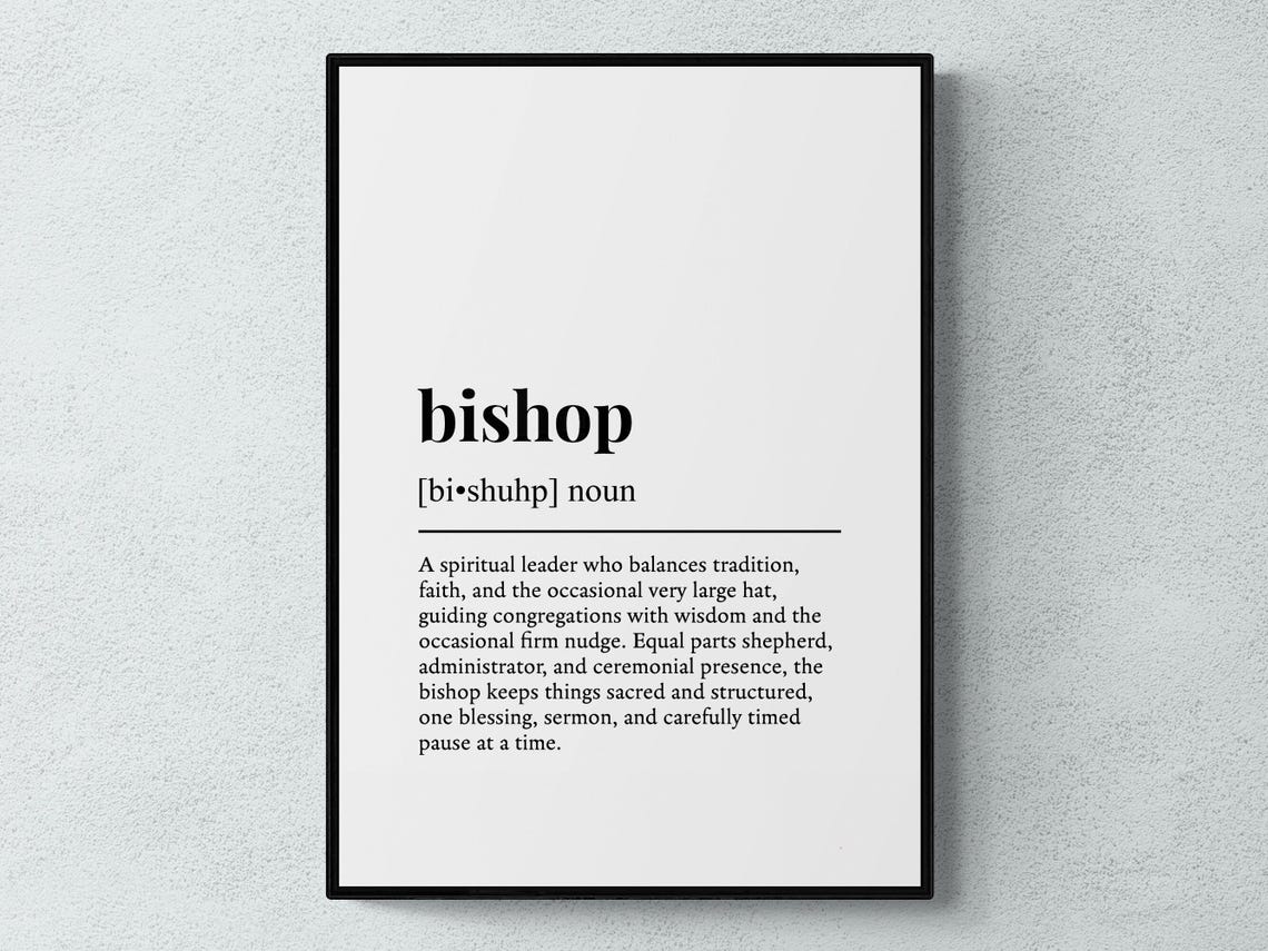 Bishop Funny Definition Job Work Gift Wall Art Print