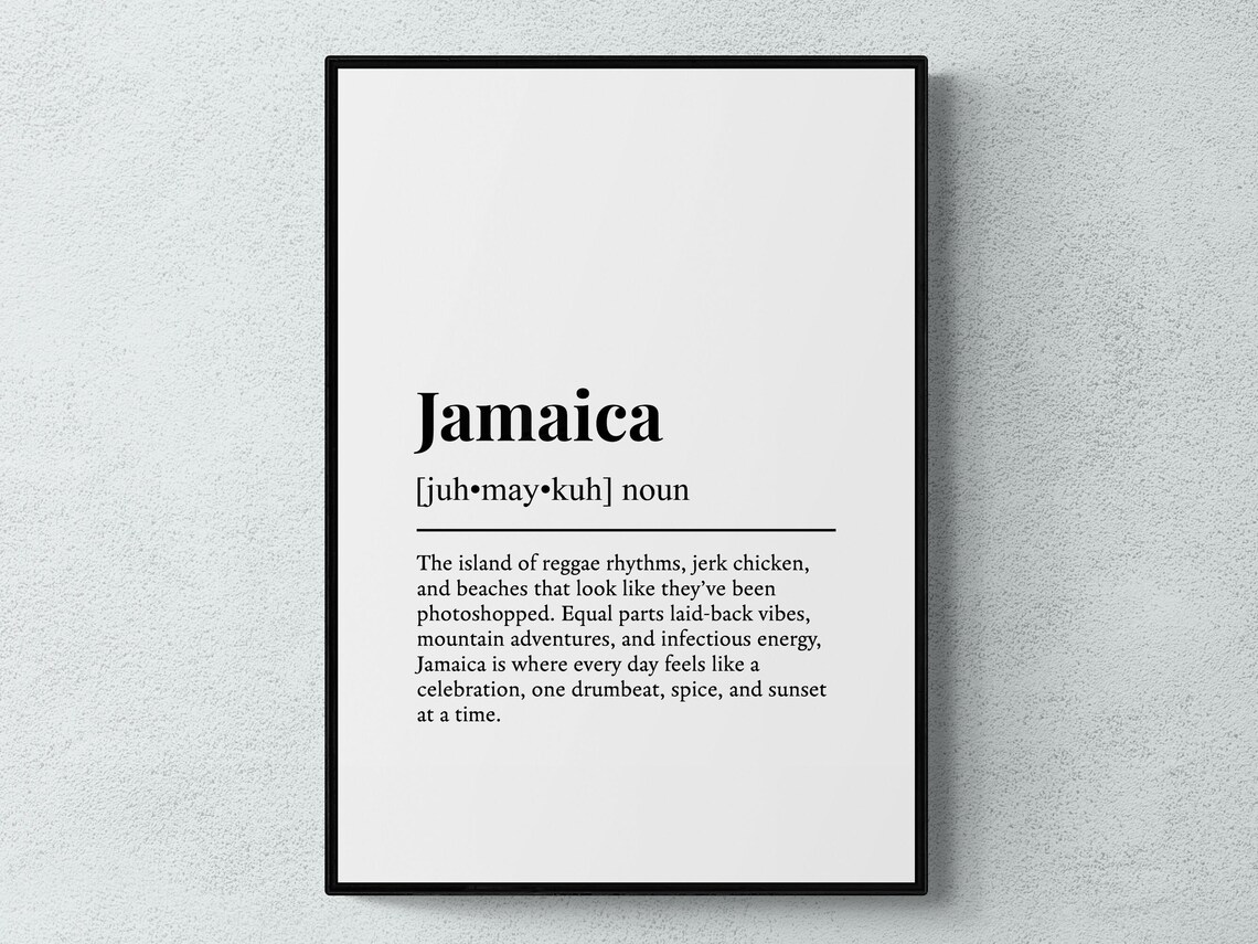 Jamaica Funny Definition Caribbean Gift Art Print