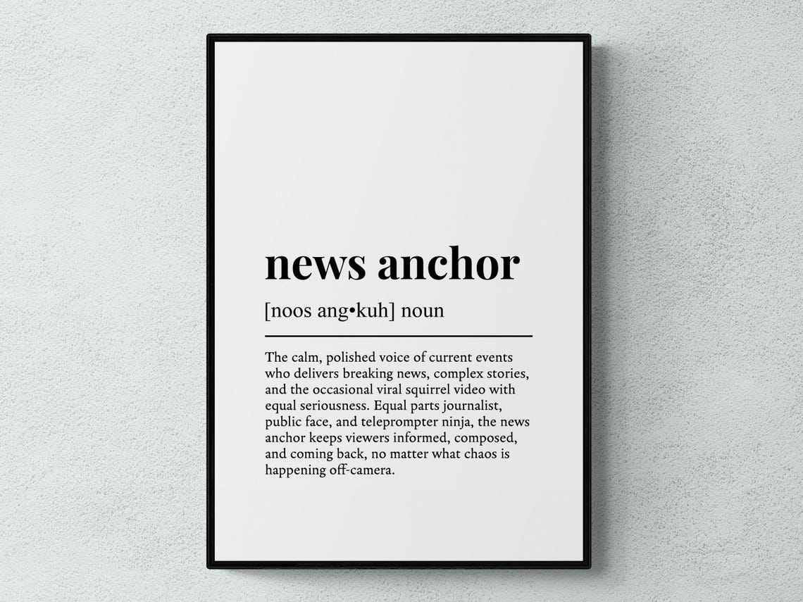 News Anchor Funny Definition Work Gift