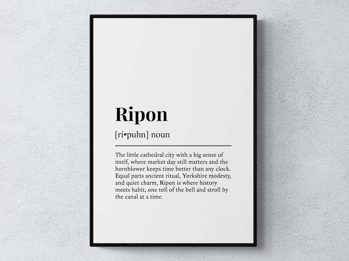 Ripon Yorkshire Cathedral City Definition Dictionary Travel Gift Poster