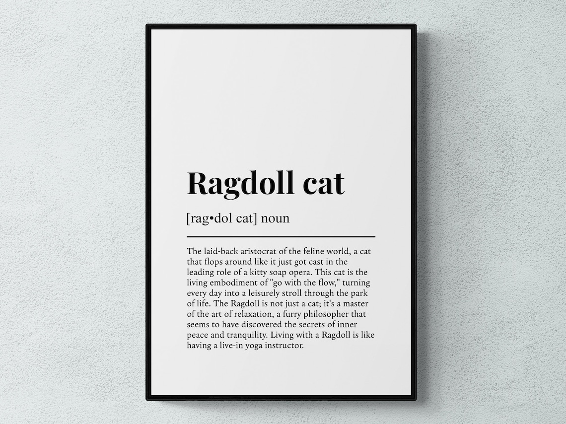 Ragdoll Cat Funny Definition Cat Wall Art Print
