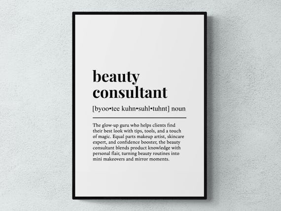 Beauty Consultant Funny Definition Job Work Gift Wall Art Print