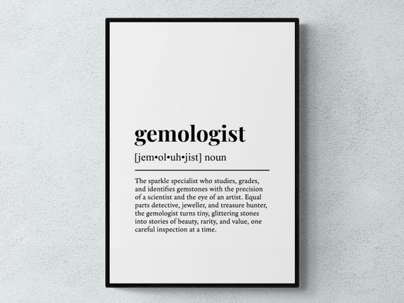 Gemologist Funny Definition Job Work Gift Wall Art Print