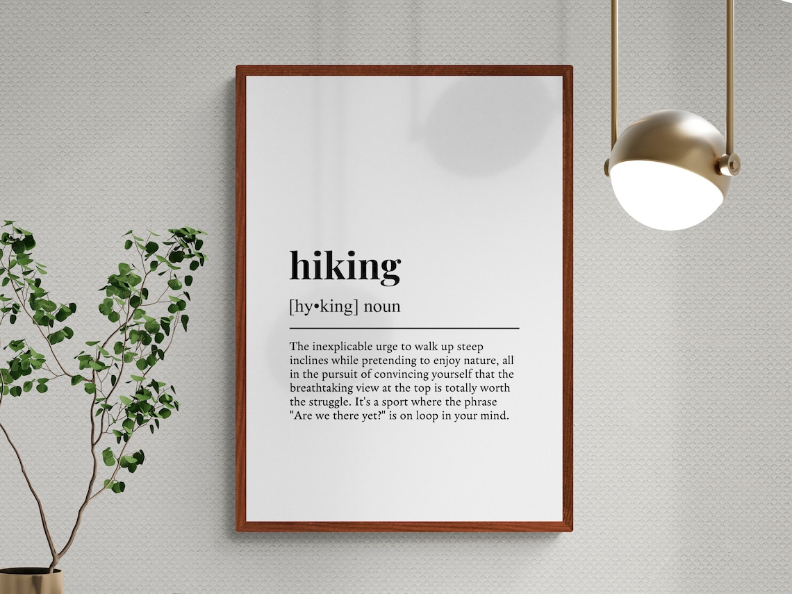 Hiking Definition Typography Humor Poster Print - Image 3