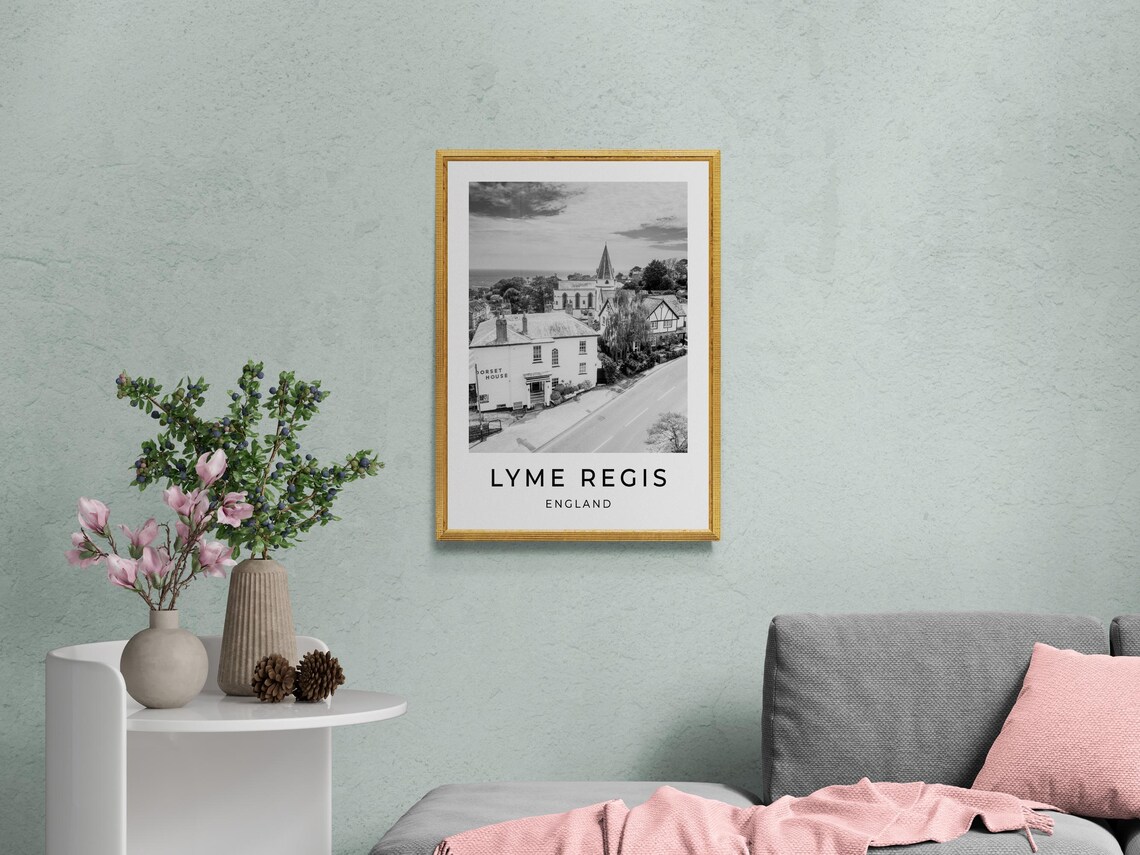 Lyme Regis Dorset England Old Town Church Spire Coast View Poster - Image 2