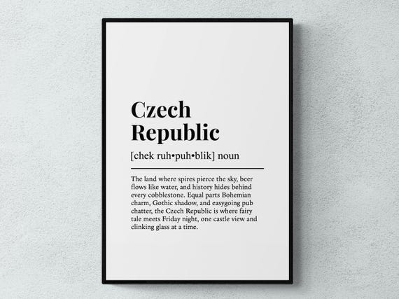 Czech Republic Funny Definition Europe Gift Wall Art Print