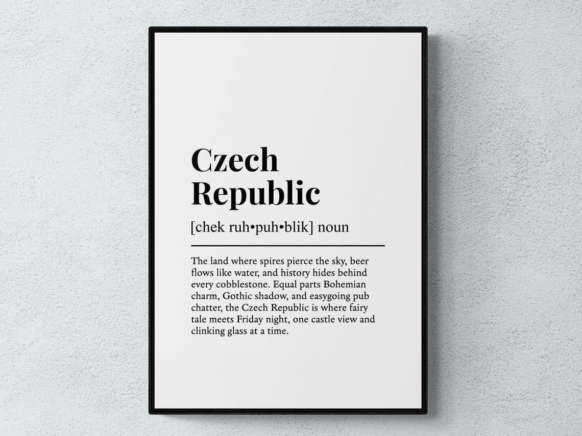 Czech Republic Funny Definition Poster Prague Dictionary Word Art Gift