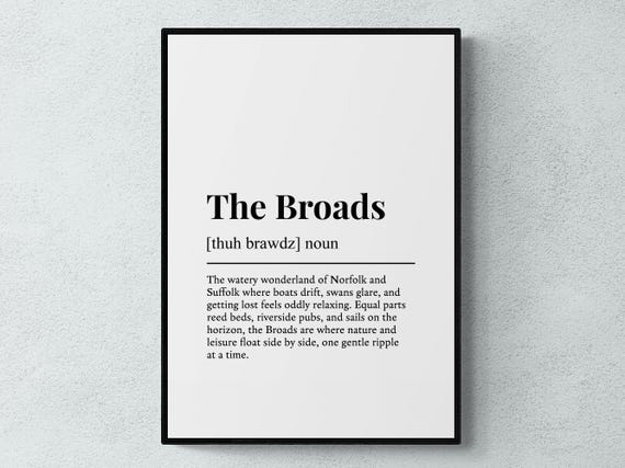 The Broads Funny Definition Norfolk Art Print