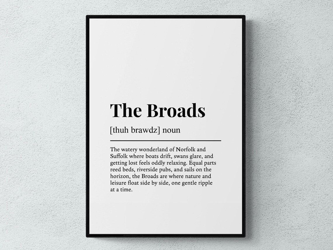 The Broads Funny Definition Norfolk Art Print