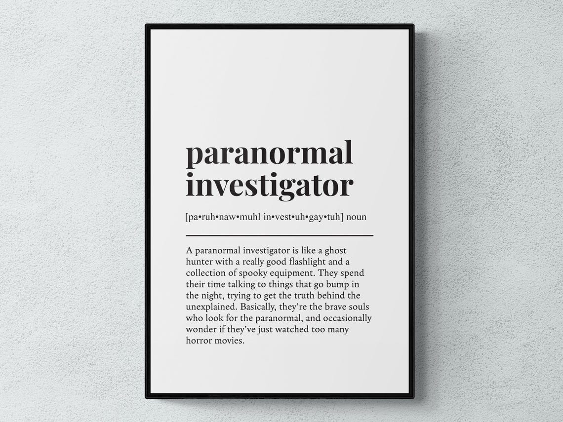 Paranormal Investigator Funny Ghost Definition Typography Poster