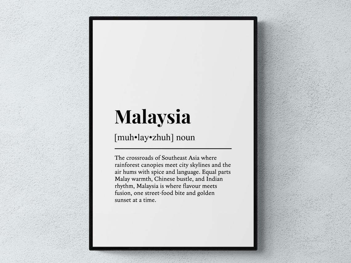 Malaysia Southeast Asia Street Food Rainforest Dictionary Art Print