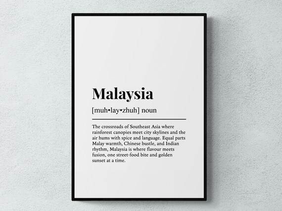 Malaysia Funny Definition Asia Gift Wall Art Print
