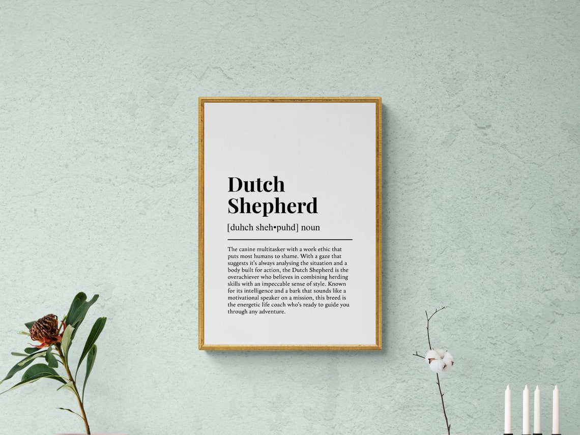 Dutch Shepherd Funny Dictionary Definition Dog Breed Lover Gift Poster - Image 2