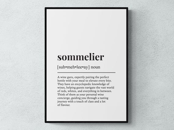 Sommelier Funny Definition Typography Art Print