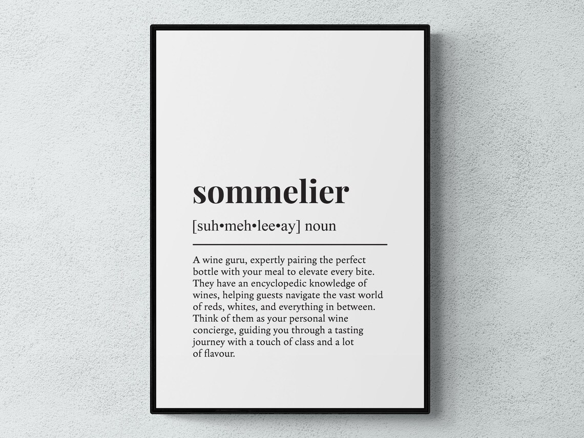 Sommelier Funny Definition Typography Art Print