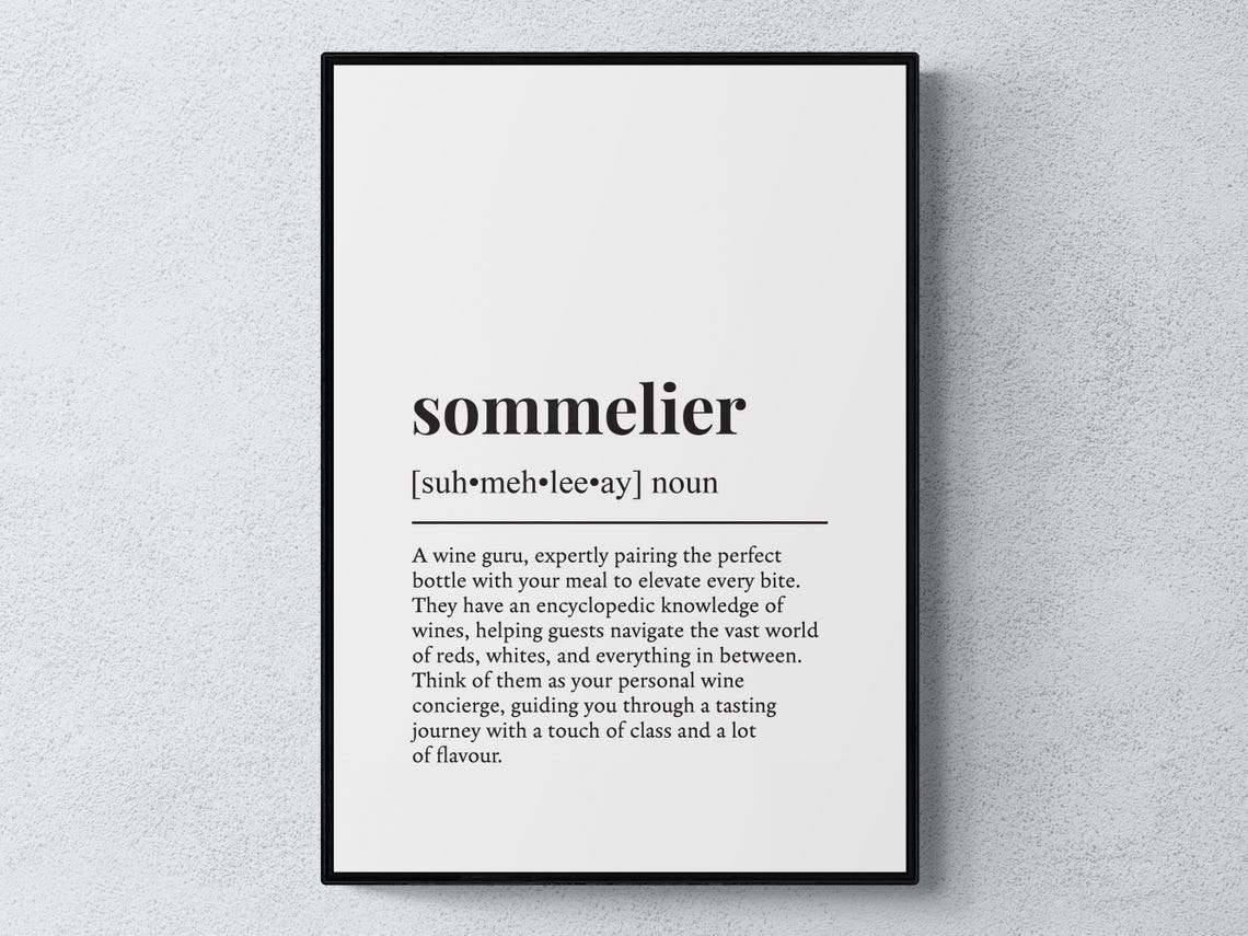 Sommelier Funny Definition Wine Lover Humor Typography Poster