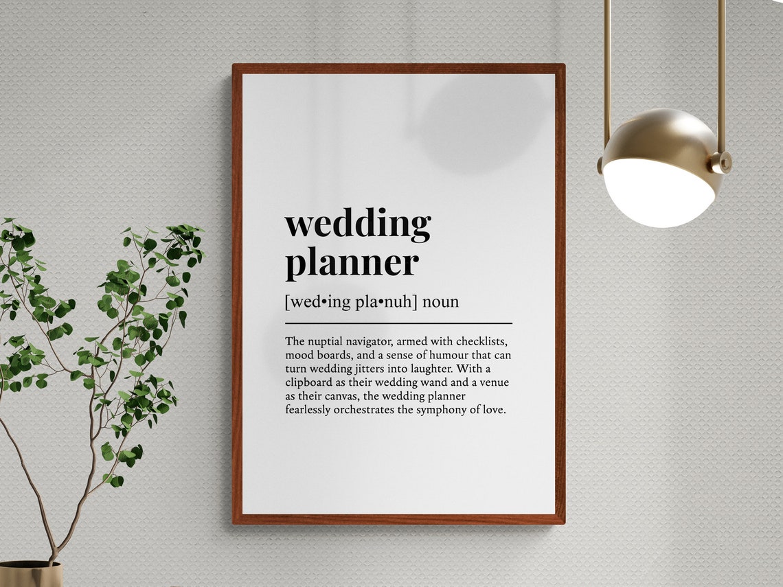 Wedding Planner Funny Definition Dictionary Style Wall Art Gift - Image 3