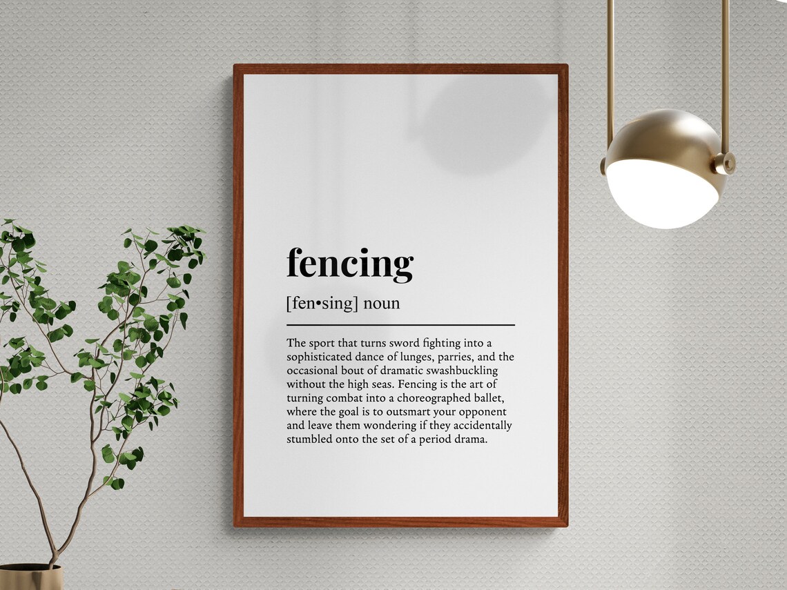 Fencing Funny Definition Sport Gift Poster Print - Image 3