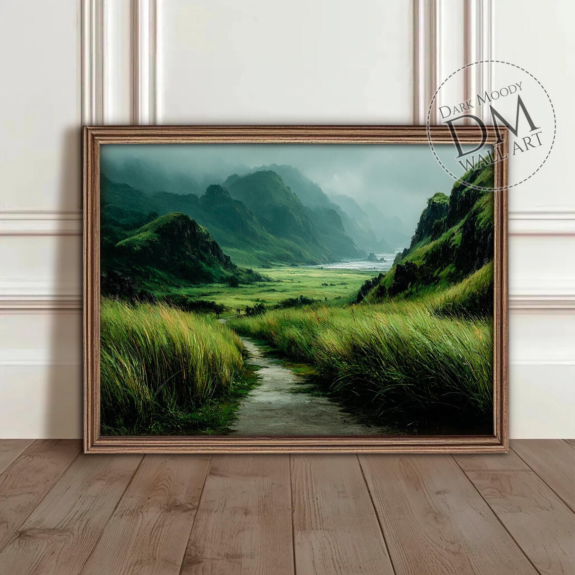 Coastal Path, Moody Irish Countryside Art Print