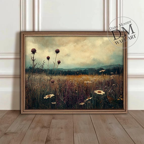 Vintage Fall Floral Prints Autumn Wildflower Wall Art Moody Botanical Fall Decor Autumn Thanksgiving Farmhouse Wall Decor