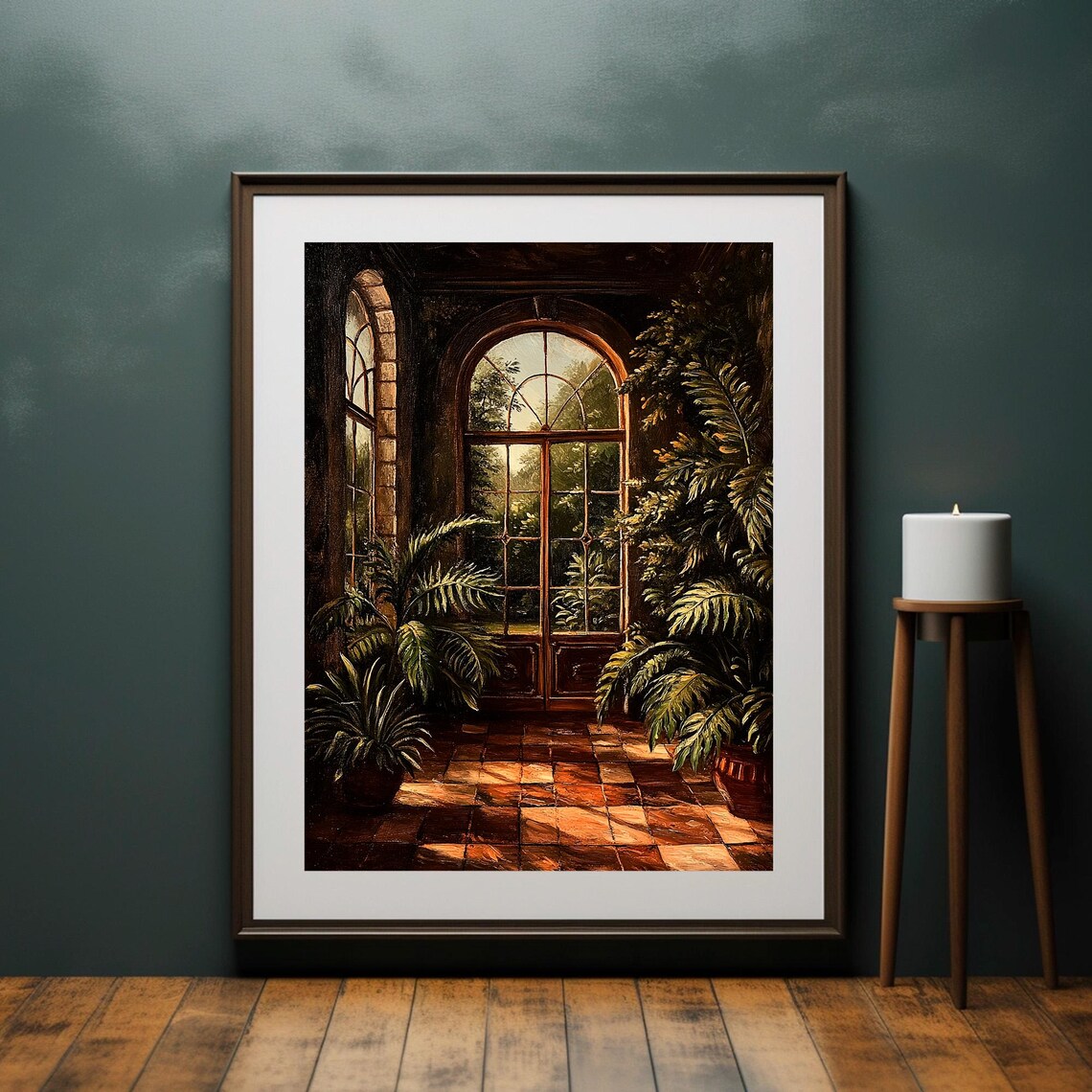 Lush Victorian Greenhouse Fern Interior Moody Botanical Poster - Image 4