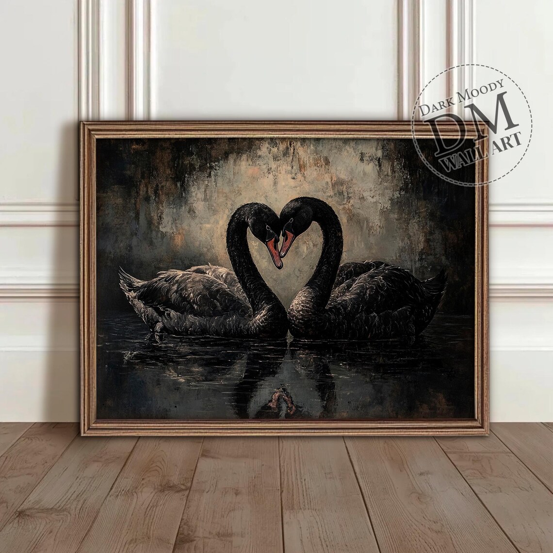 Swan Wall Art, Vintage Dark Academia Decor