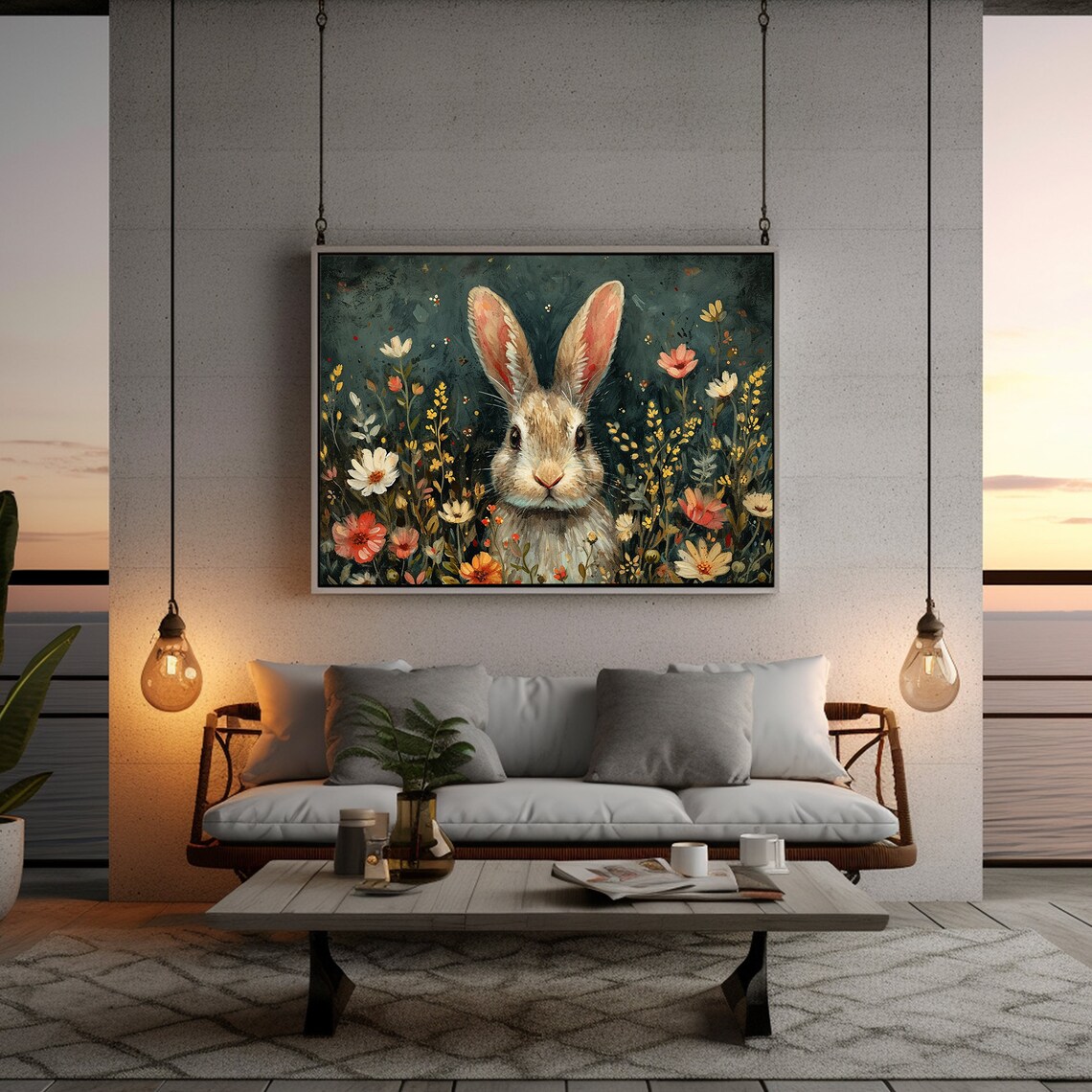 Dark Easter Bunny Art Print, Farmhouse Decor - Image 4