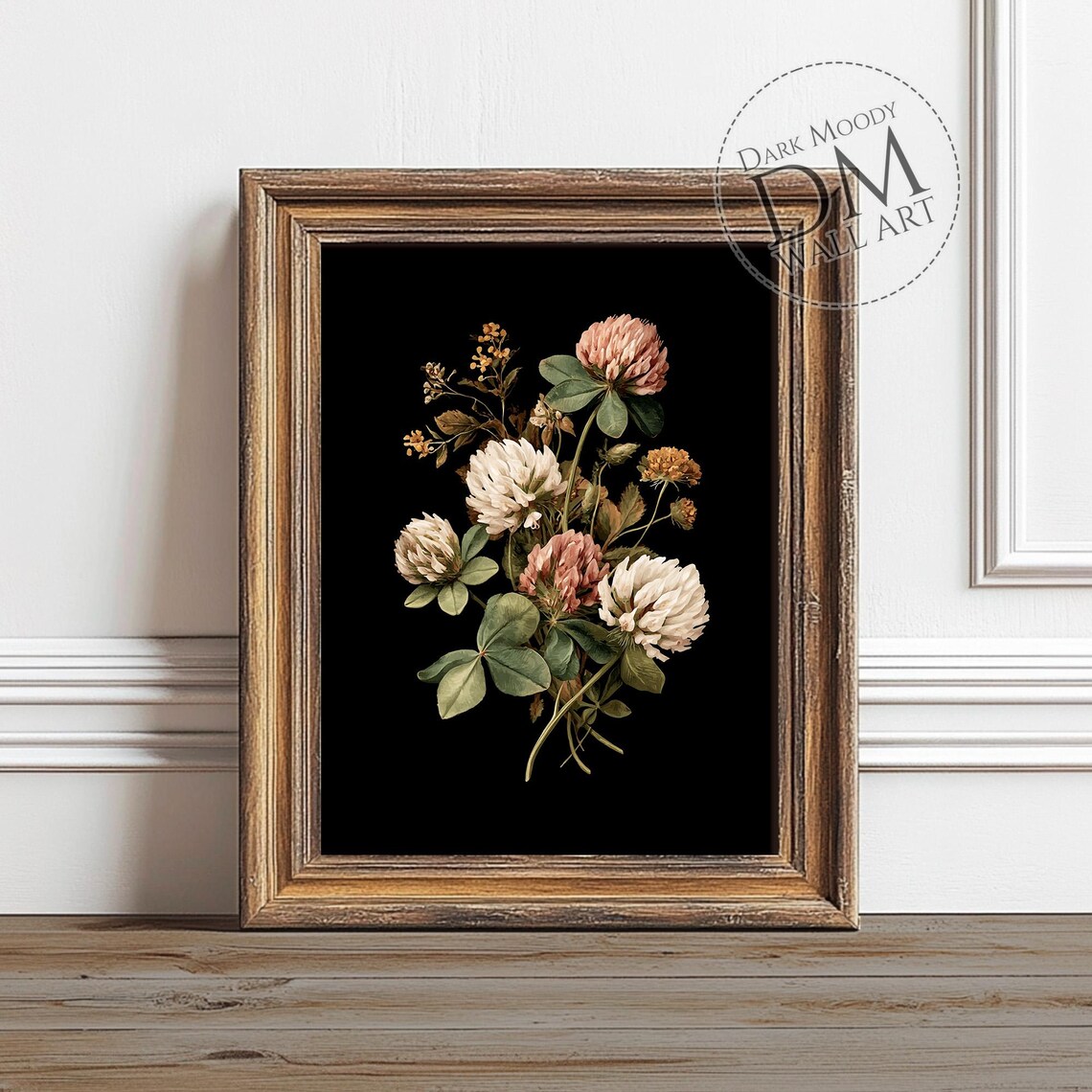Clover Flowers Wall Art Gothic Moody Botanical Floral Print