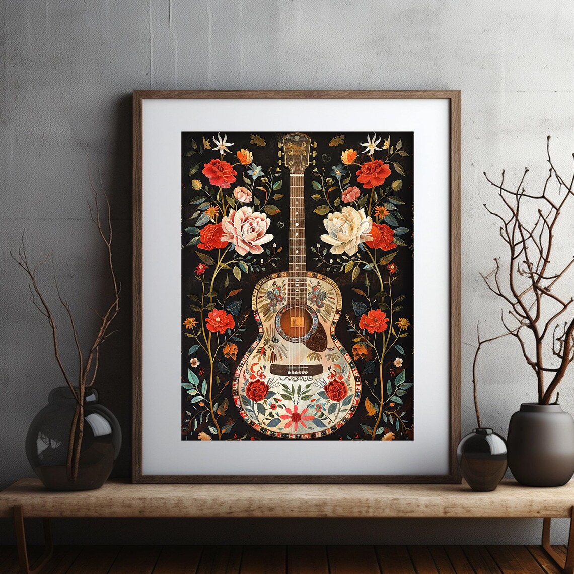Guitar Painting, Vibrant Mexican Art Print - Image 2