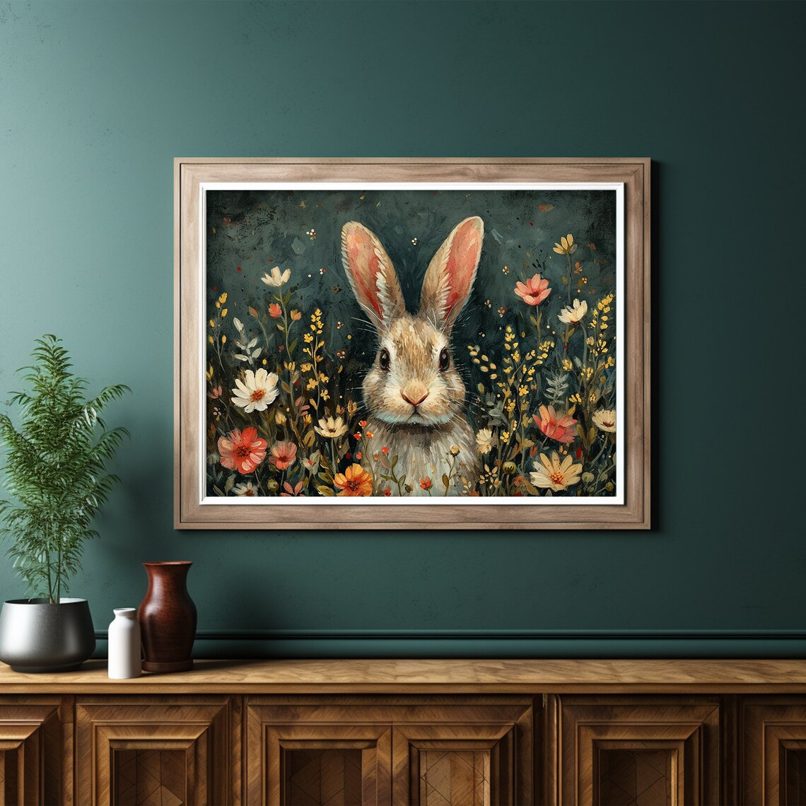 Dark Easter Bunny Art Print, Farmhouse Decor - Image 2