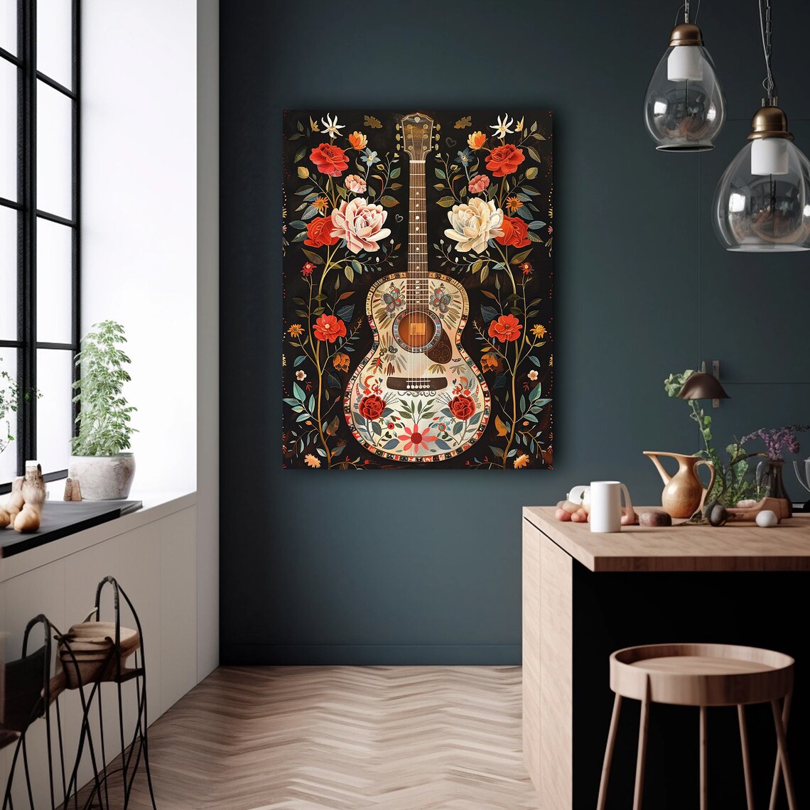 Guitar Painting, Vibrant Mexican Art Print - Image 4