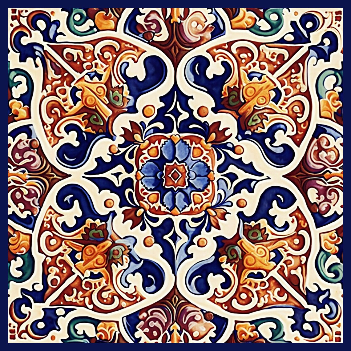Deruta Style Ceramic Tile Art Print, Traditional Kitchen - Image 4