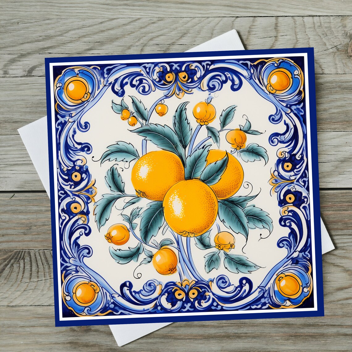 Deruta Style Italian Ceramic Tile, Lemon Kitchen Art - Image 5
