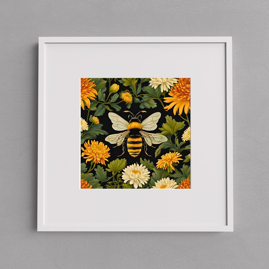 William Morris Inspired Floral Bee, Art Nouveau Poster - Image 2