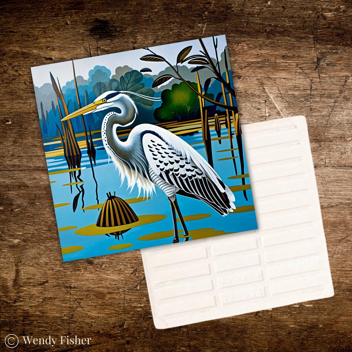 Great Blue Heron Decorative Ceramic Tile Art - Image 3