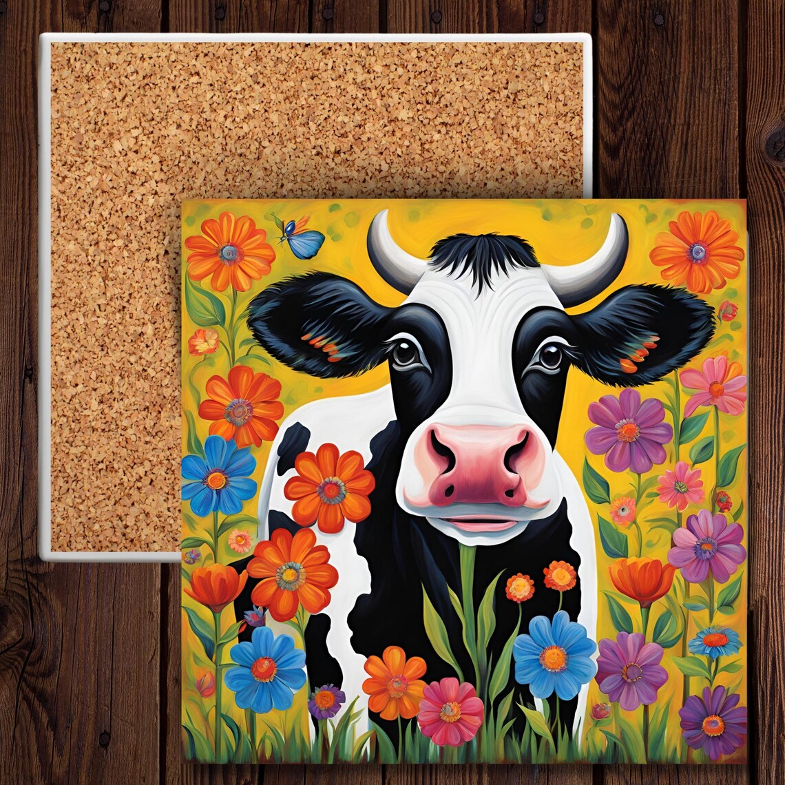 Whimsical Cow Folk Art, Farmhouse Kitchen Poster Print - Image 5
