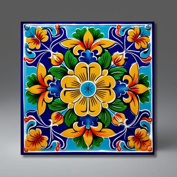 Mexican Talavera Tile Wall Art, Kitchen Decor