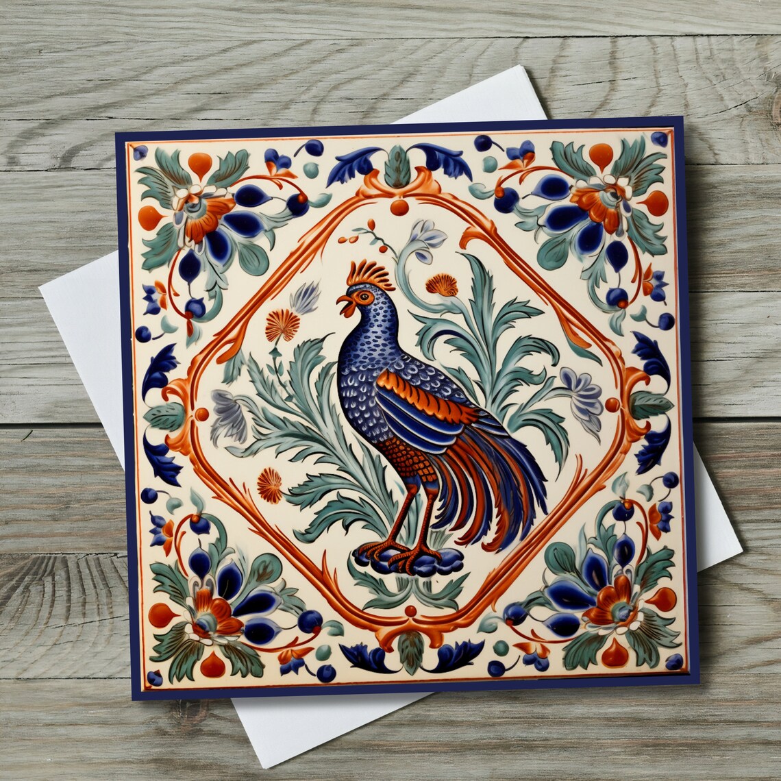 Deruta Rooster Tile, Italian Kitchen Wall Art Print - Image 2