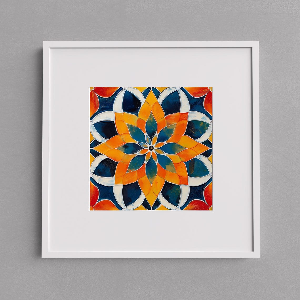 Handmade Moroccan Ceramic Tile 2 Decorative Tile Backsplash Tile Spanish Influence Wall Art Geometric Kitchen Tile Boho Art Decor - Image 3