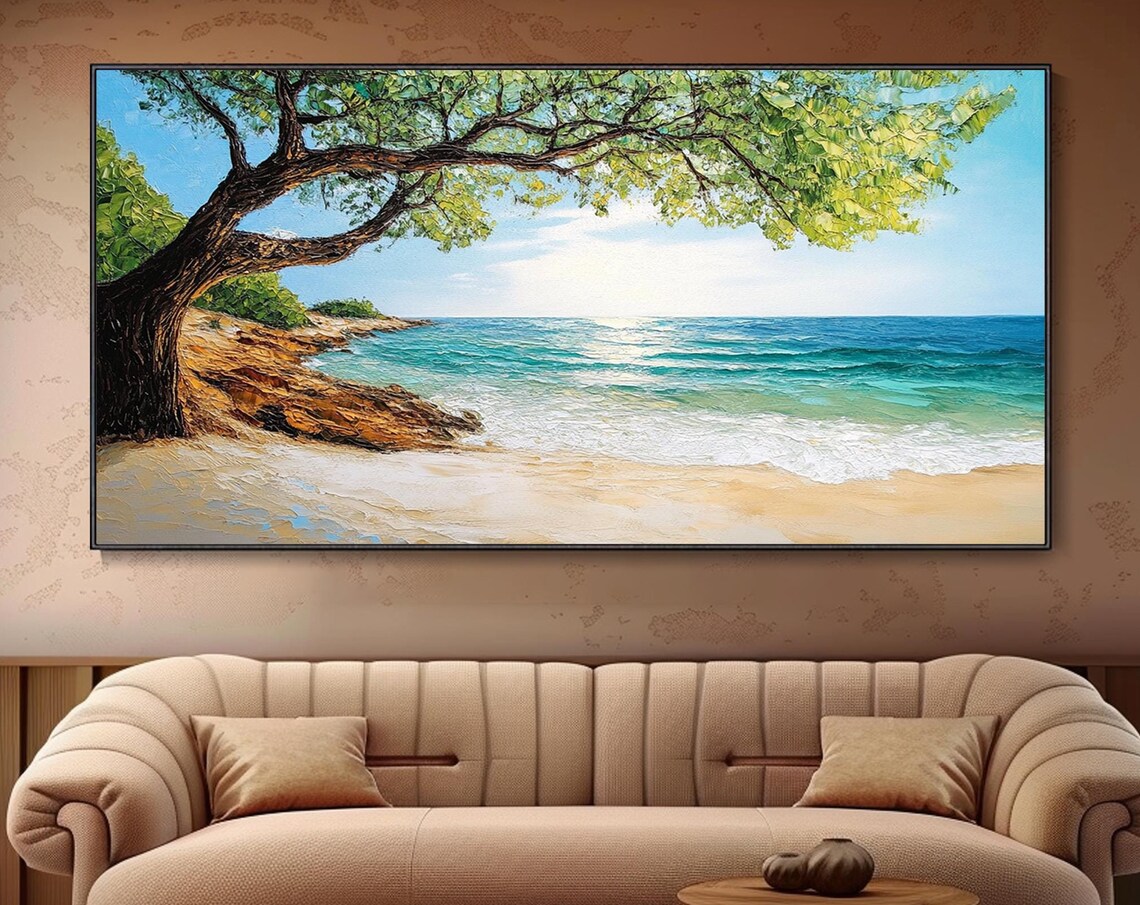 Abstract Sea Landscape Wall Art Print, Christmas Decor