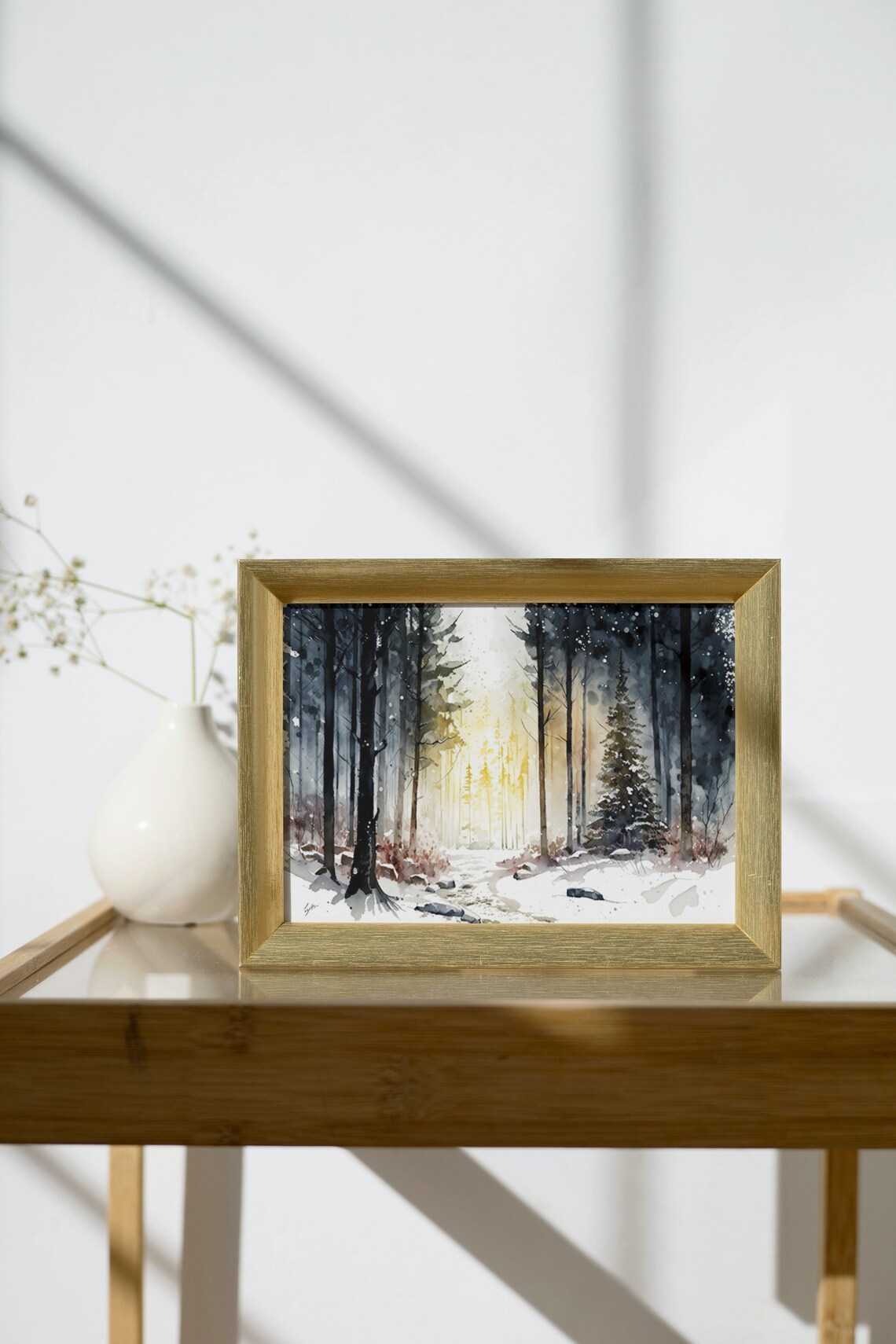 Winter Trees, Sun Shining Through Bare Trees Art Print - Image 2