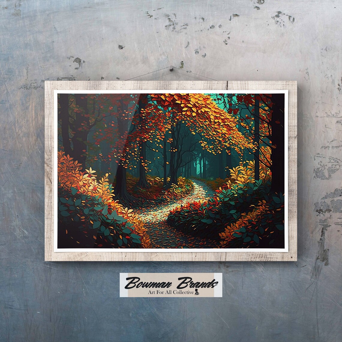 Autumn Forest Flat Design, Fall Wall Art - Image 3