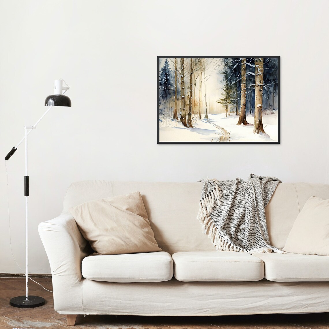 Winter Trees Art Print, Winter Landscape - Image 2