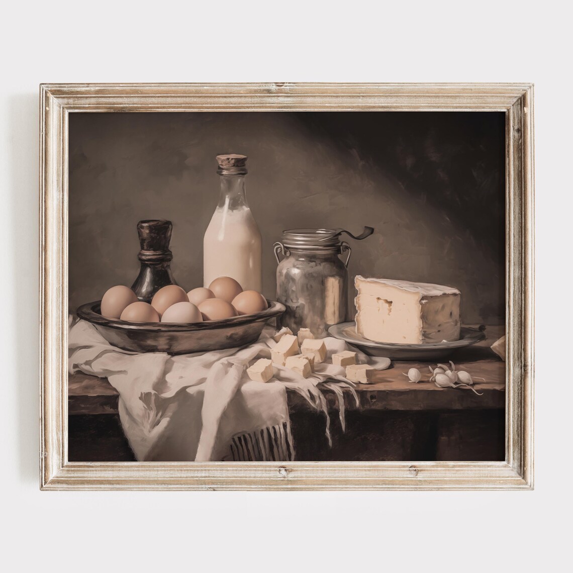 Rustic Eggs Milk Cheese And Butter Farmhouse Still Life Poster