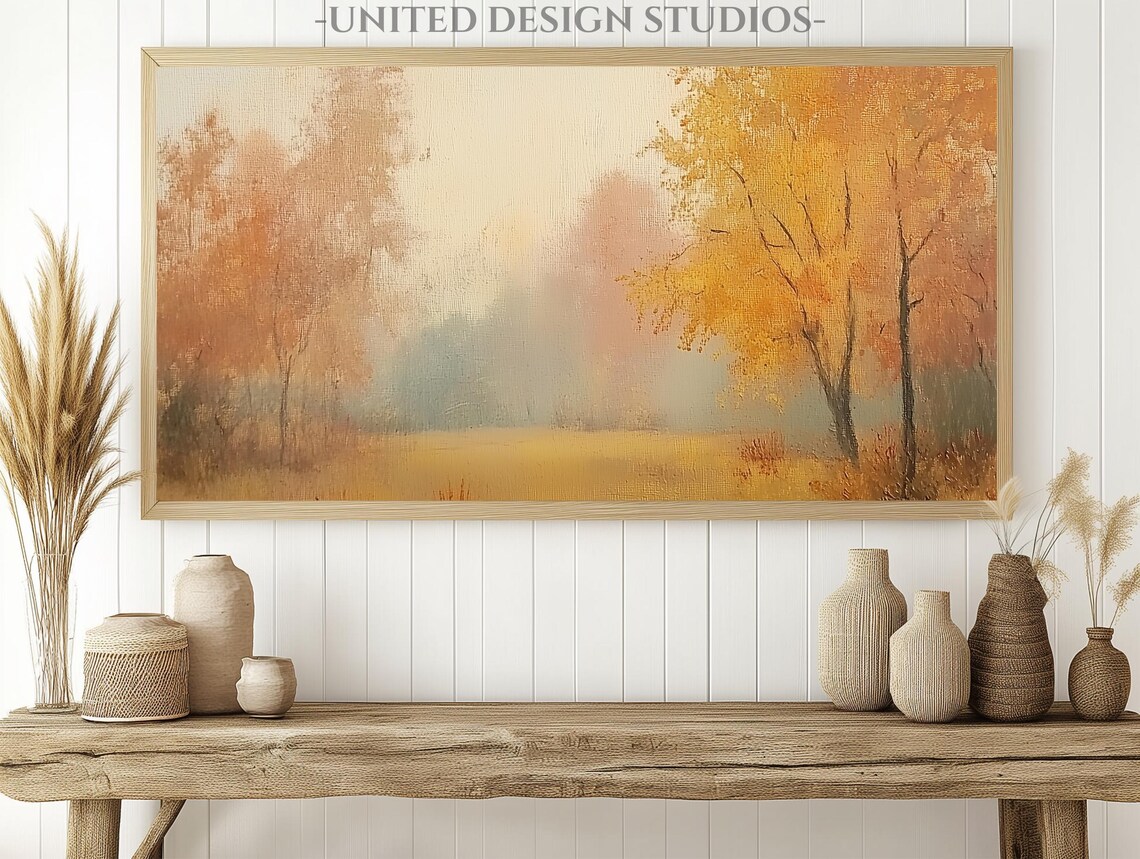Autumn Landscape Farmhouse Art Print, Fall Tree - Image 2