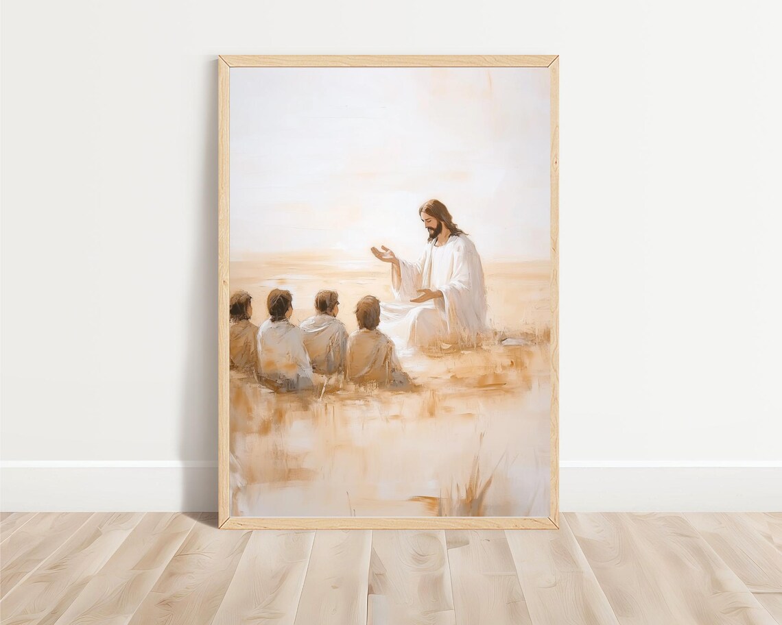 Jesus With Children Modern Christian Art Print - Image 3
