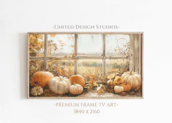 Fall Pumpkins Frame TV Art, Farmhouse Decor